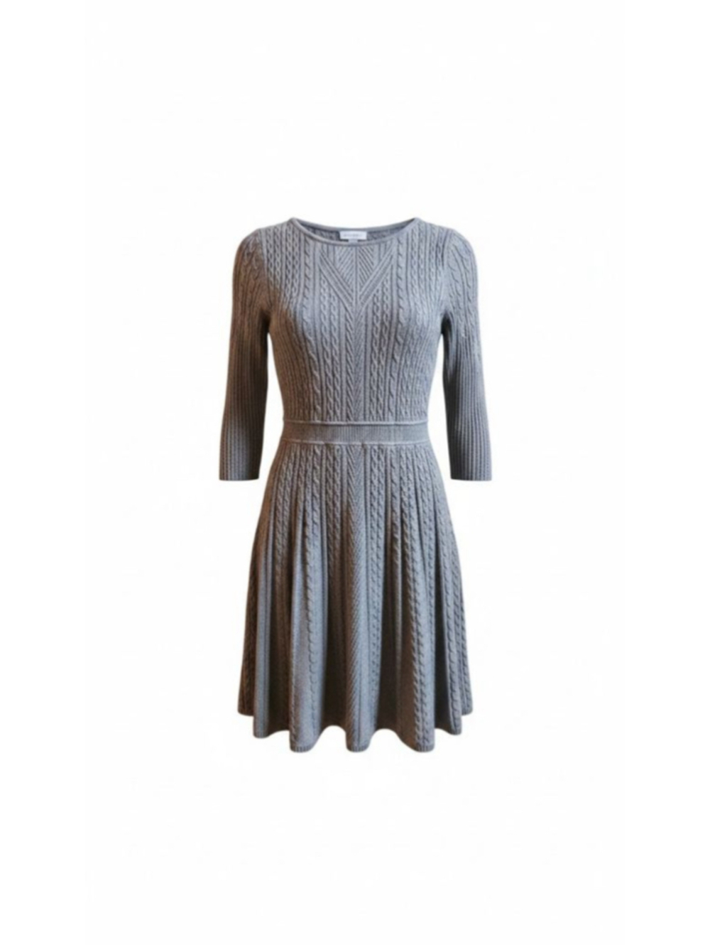 Calvin Klein Gray Long Sleeve Sweater Dress